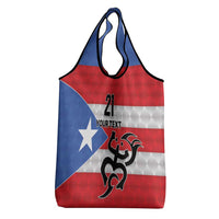 Puerto Rico Football Custom Grocery Bag Come On El Huracan Azul