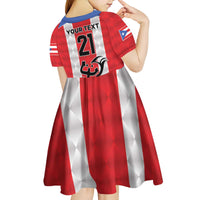 Puerto Rico Football Custom Kid Short Sleeve Dress Come On El Huracan Azul