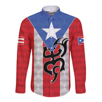 Puerto Rico Football Custom Long Sleeve Button Shirt Come On El Huracan Azul