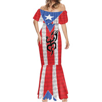 Puerto Rico Football Custom Mermaid Dress Come On El Huracan Azul