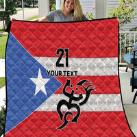 Puerto Rico Football Custom Quilt Come On El Huracan Azul