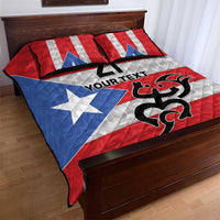 Puerto Rico Football Custom Quilt Bed Set Come On El Huracan Azul