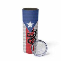 Puerto Rico Football Custom Skinny Tumbler Come On El Huracan Azul