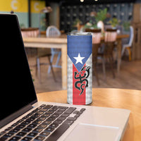 Puerto Rico Football Custom Skinny Tumbler Come On El Huracan Azul