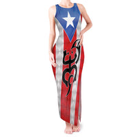 Puerto Rico Football Custom Tank Maxi Dress Come On El Huracan Azul