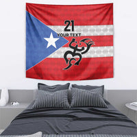 Puerto Rico Football Custom Tapestry Come On El Huracan Azul