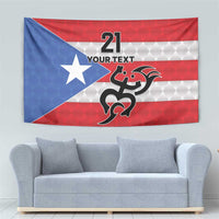 Puerto Rico Football Custom Tapestry Come On El Huracan Azul