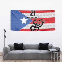 Puerto Rico Football Custom Tapestry Come On El Huracan Azul