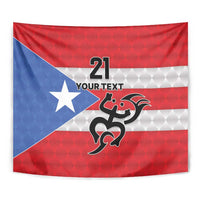 Puerto Rico Football Custom Tapestry Come On El Huracan Azul