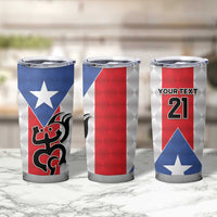 Puerto Rico Football Custom Tumbler Cup Come On El Huracan Azul