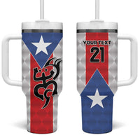 Puerto Rico Football Custom Tumbler With Handle Come On El Huracan Azul