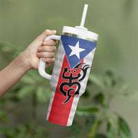 Puerto Rico Football Custom Tumbler With Handle Come On El Huracan Azul