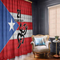 Puerto Rico Football Custom Window Curtain Come On El Huracan Azul