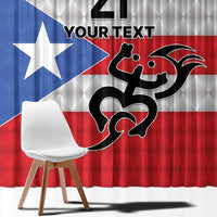 Puerto Rico Football Custom Window Curtain Come On El Huracan Azul