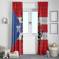 Puerto Rico Football Custom Window Curtain Come On El Huracan Azul