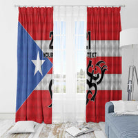 Puerto Rico Football Custom Window Curtain Come On El Huracan Azul