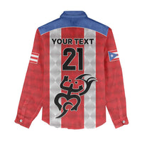 Puerto Rico Football Custom Women Casual Shirt Come On El Huracan Azul