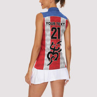 Puerto Rico Football Custom Women Sleeveless Polo Shirt Come On El Huracan Azul