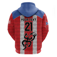 Puerto Rico Football Custom Zip Hoodie Come On El Huracan Azul