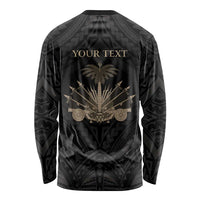 Personalized Haiti First Black Republic Long Sleeve Shirt Negre Marron With Map And Flag