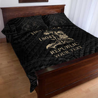 Personalized Haiti First Black Republic Quilt Bed Set Negre Marron With Map And Flag