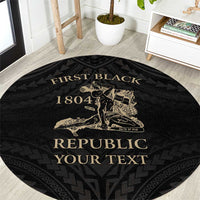 Personalized Haiti First Black Republic Round Carpet Negre Marron With Map And Flag