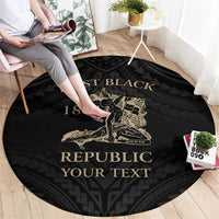 Personalized Haiti First Black Republic Round Carpet Negre Marron With Map And Flag