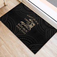 Personalized Haiti First Black Republic Rubber Doormat Negre Marron With Map And Flag