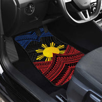 Personalized Philippines Car Mats Polynesian Tribal Tattoo with Filipino Flag Motif