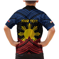 Personalized Philippines Family Matching Mermaid Dress and Hawaiian Shirt Polynesian Tribal Tattoo with Filipino Flag Motif