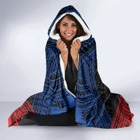 Personalized Philippines Hooded Blanket Polynesian Tribal Tattoo with Filipino Flag Motif