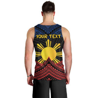 Personalized Philippines Men Tank Top Polynesian Tribal Tattoo with Filipino Flag Motif