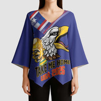 United States 2026 Personalized Kimono Sleeve Blouse Take Me Home Soccer Blue