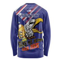 United States 2026 Personalized Long Sleeve Shirt Take Me Home Soccer Blue