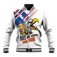 United States 2026 Personalized Baseball Jacket Take Me Home Soccer White