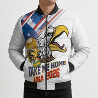 United States 2026 Personalized Bomber Puffer Jacket Take Me Home Soccer White