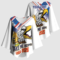 United States 2026 Personalized Kimono Sleeve Blouse Take Me Home Soccer White