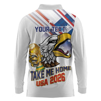 United States 2026 Personalized Long Sleeve Polo Shirt Take Me Home Soccer White