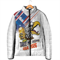 United States 2026 Personalized Padded Jacket Take Me Home Soccer White