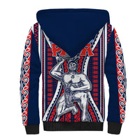 Aotearoa Father's Day Gift For Dad Sherpa Hoodie Aroha Ahau Ki A Koe Papa - Maori Style Pattern - Wonder Print Shop