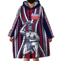 Aotearoa Father's Day Gift For Dad Wearable Blanket Hoodie Aroha Ahau Ki A Koe Papa - Maori Style Pattern - Wonder Print Shop