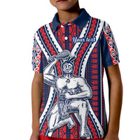Personalised Aotearoa Father's Day Gift For Dad Kid Polo Shirt Aroha Ahau Ki A Koe Papa - Maori Style Pattern - Wonder Print Shop