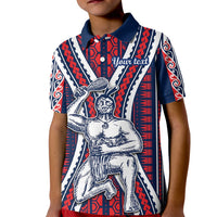 Personalised Aotearoa Father's Day Gift For Dad Kid Polo Shirt Aroha Ahau Ki A Koe Papa - Maori Style Pattern - Wonder Print Shop