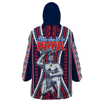 Personalised Aotearoa Father's Day Gift For Dad Wearable Blanket Hoodie Aroha Ahau Ki A Koe Papa - Maori Style Pattern - Wonder Print Shop