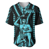 Aotearoa Father's Day Gift For Dad Baseball Jersey Aroha Ahau Ki A Koe Papa - Aqua Maori Style Pattern LT9 - Wonder Print Shop