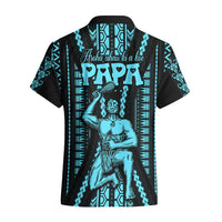 Aotearoa Father's Day Gift For Dad Hawaiian Shirt Aroha Ahau Ki A Koe Papa - Aqua Maori Style Pattern - Wonder Print Shop