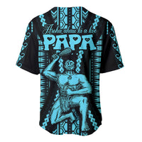 Personalised Aotearoa Father's Day Gift For Dad Baseball Jersey Aroha Ahau Ki A Koe Papa - Aqua Maori Style Pattern LT9 - Wonder Print Shop