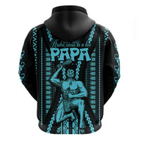Personalised Aotearoa Father's Day Gift For Dad Hoodie Aroha Ahau Ki A Koe Papa - Aqua Maori Style Pattern - Wonder Print Shop