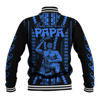 Aotearoa Father's Day Gift For Dad Baseball Jacket Aroha Ahau Ki A Koe Papa - Blue Maori Style Pattern LT9 - Wonder Print Shop