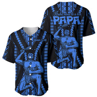 Personalised Aotearoa Father's Day Gift For Dad Baseball Jersey Aroha Ahau Ki A Koe Papa - Blue Maori Style Pattern LT9 - Wonder Print Shop